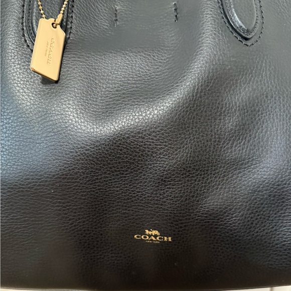 Coach Black Pebbled Leather Derby  Tote